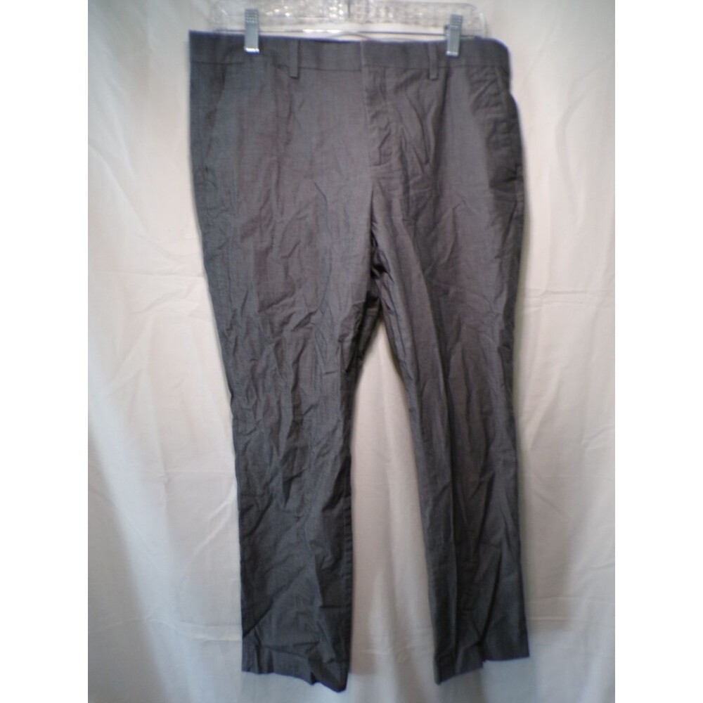 Express Innovator Men's Gray Flat Front Dress Pants Trousers Straight Leg 32x30